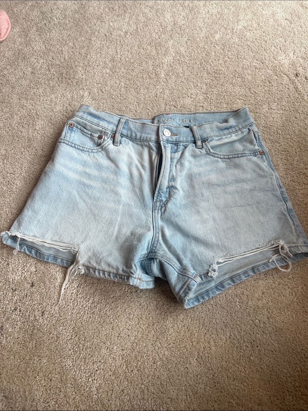 American Eagle Outfitters Light Wash Distressed Denim Shorts